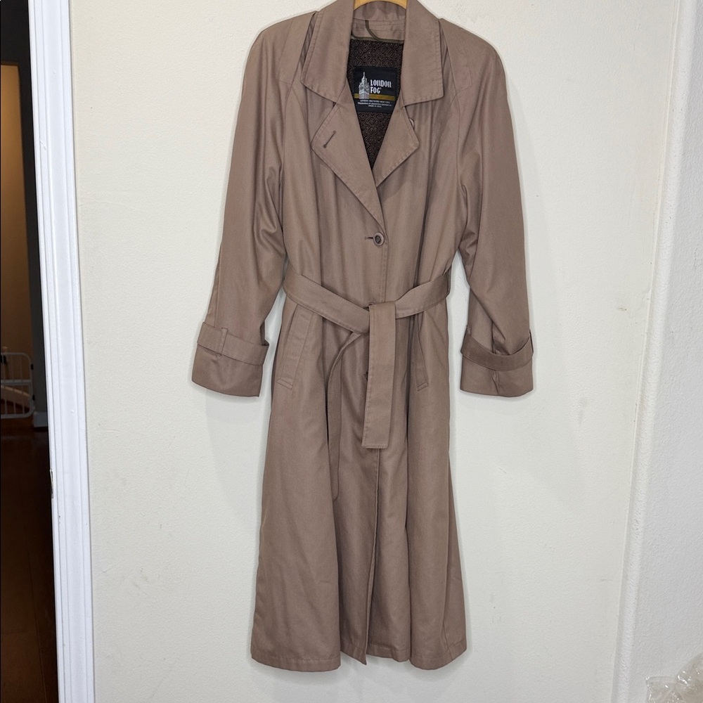 London Fog Khaki belted trench coat